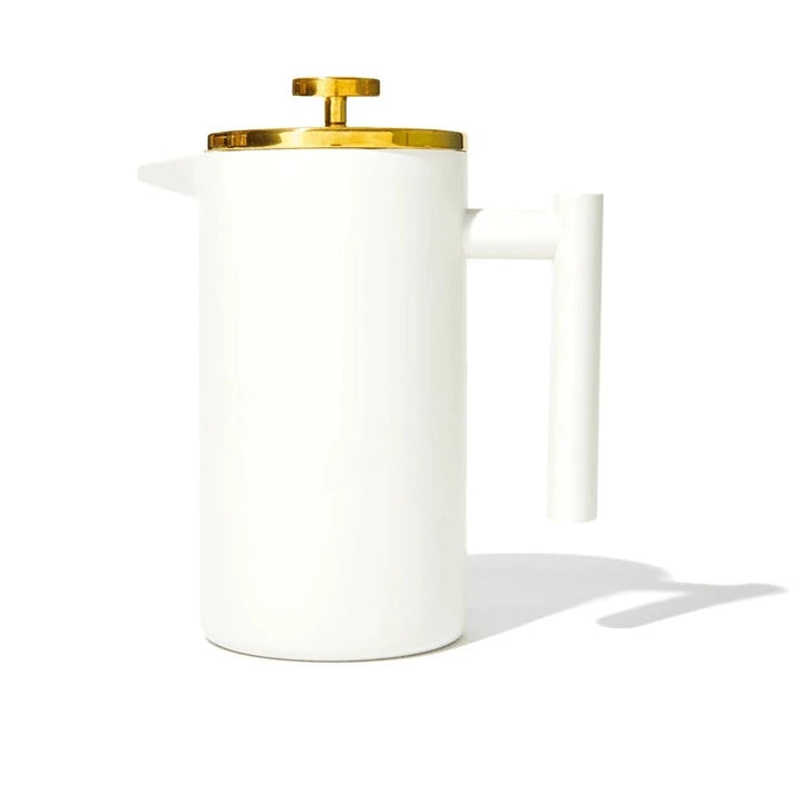 French Press | Matte White & Shiny Gold