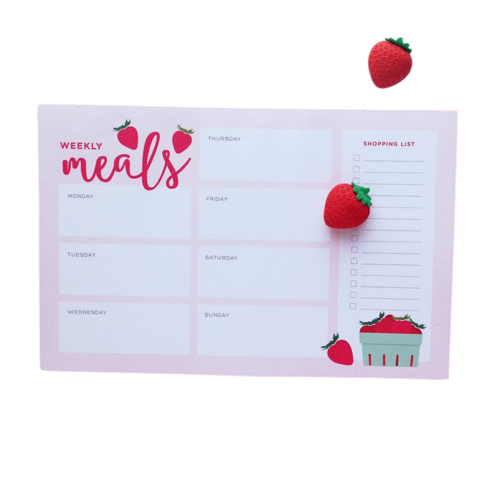 Weekly Meal Notepad Strawberry