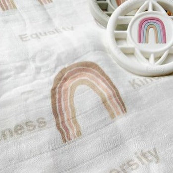 Rainbow World Inclusive Organic Cotton Blanket Swaddle