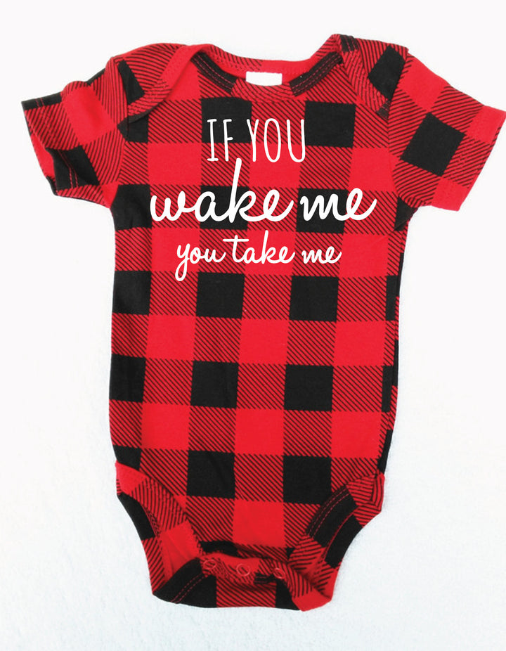 "If You Wake Me You Take Me" Hipster Onesie